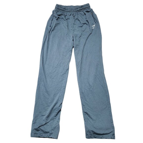 Gymshark Mens Relaxed Fit Joggers L Blue Gray Elastic Waist Zipper‎ Pocket - Picture 11 of 11